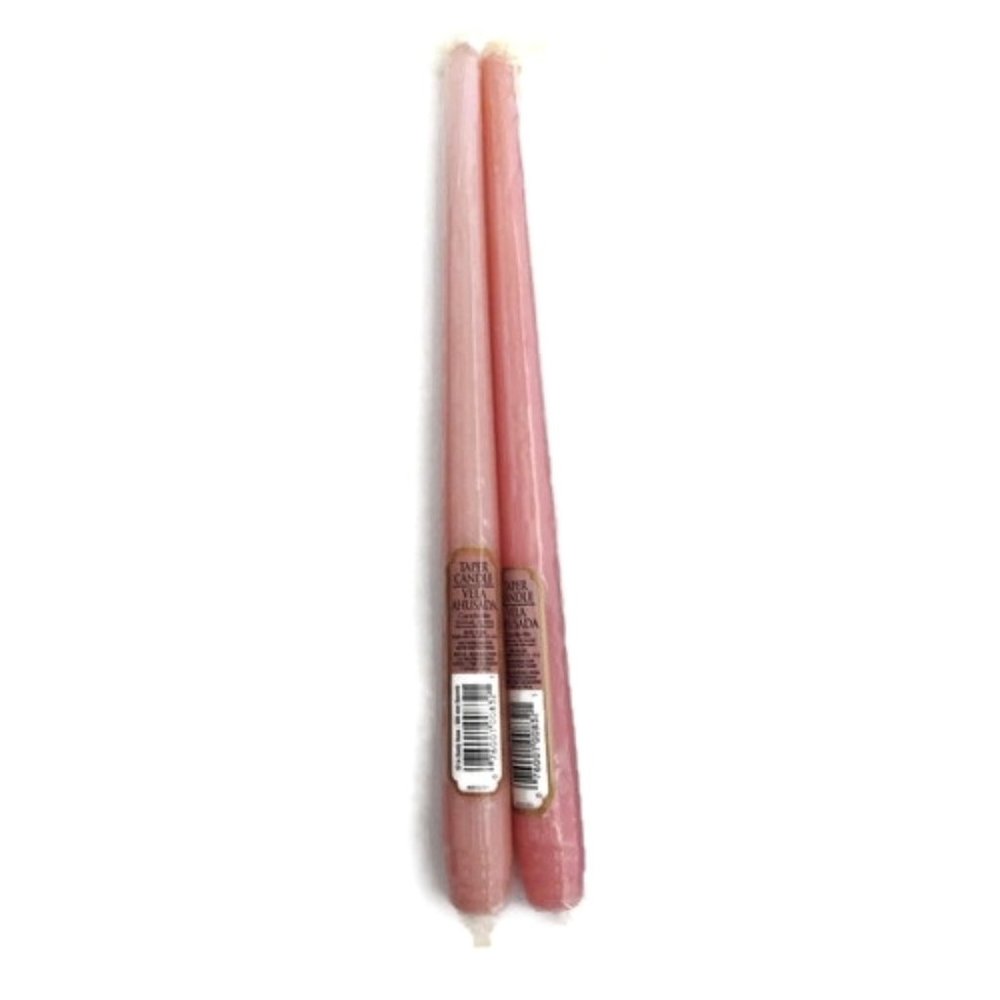 12" Vela Ahusada Colored Taper Candles Pink
